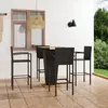 Image de vidaXL Ensemble de bar de jardin 5 pcs Noir