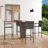 Image de vidaXL Ensemble de bar de jardin 5 pcs Gris