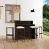 Image de vidaXL Ensemble de bar de jardin avec coussins 5 pcs Marron