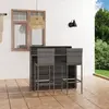 Image de vidaXL Ensemble de bar de jardin avec coussins 3 pcs Gris