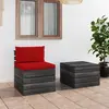 Image de vidaXL Salon palette de jardin 2 pcs avec coussins Bois de pin massif