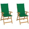 Image de vidaXL Chaises pliantes (lot de 2) avec coussins verts,