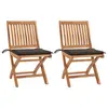Image de vidaXL Chaises de jardin lot de 2 et coussins taupe Bois teck massif