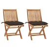 Image de vidaXL Lot de 2 Chaises de Jardin avec Coussins, Sièges de Terrasse, Chaises de Salle à Manger, Meubles de Patio Extérieur, Taupe Bois Teck Massif