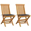 Image de vidaXL Lot de 2 Chaises de Jardin avec Coussins, Sièges de Terrasse, Chaises de Salle à Manger, Meubles de Patio Extérieur, Anthracite Bois de Teck