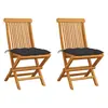 Image de vidaXL Chaises de jardin et coussins anthracite lot de 2 Bois de teck