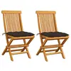 Image de vidaXL Chaises pliantes avec coussins taupe, 2 pièces,