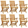 Image de vidaXL Chaises pliantes avec coussins crème, 6 pièces, en teck massif