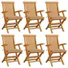 Image de vidaXL Chaises de jardin avec coussins beige lot de 6 Bois teck massif