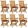 Image de vidaXL Chaises de jardin coussins rouge bordeaux lot de 6 Teck massif