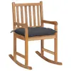 Image de vidaXL Chaise à bascule avec coussin anthracite Bois de teck solide