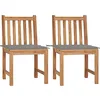 Image de vidaXL Chaises de jardin lot de 2 avec coussins Bois de teck massif