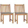 Image de vidaXL Chaises de jardin lot de 2 avec coussins Bois de teck massif