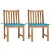 Image de vidaXL Chaises de jardin lot de 2 avec coussins Bois de teck massif