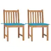 Image de vidaXL Chaises de jardin lot de 2 avec coussins Bois de teck massif