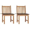 Image de vidaXL Chaises de jardin lot de 2 avec coussins Bois de teck massif