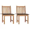 Image de vidaXL Chaises de jardin lot de 2 avec coussins Bois de teck massif