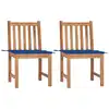 Image de vidaXL Chaises de jardin lot de 2 avec coussins Bois de teck massif