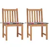 Image de vidaXL Chaises de jardin lot de 2 avec coussins Bois de teck massif