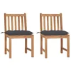 Image de vidaXL Chaises de jardin lot de 2 avec coussins Bois de teck massif