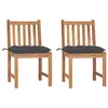 Image de vidaXL Chaises de jardin lot de 2 avec coussins Bois de teck massif