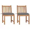 Image de vidaXL Chaises de jardin lot de 2 avec coussins Bois de teck massif