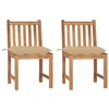 Image de vidaXL Chaises de jardin lot de 2 avec coussins Bois de teck massif