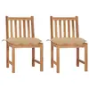Image de vidaXL Chaises de jardin lot de 2 avec coussins Bois de teck massif