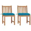 Image de vidaXL Chaises de jardin lot de 2 avec coussins Bois de teck massif