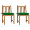 Image de vidaXL Chaises de jardin lot de 2 avec coussins Bois de teck massif