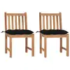 Image de vidaXL Chaises de jardin lot de 2 avec coussins Bois de teck massif