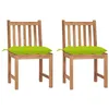 Image de vidaXL Chaises de jardin lot de 2 avec coussins Bois de teck massif