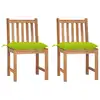 Image de vidaXL Chaises de jardin lot de 2 avec coussins Bois de teck massif