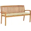 Image de vidaXL Banc de jardin empilable et coussin 159 cm Bois de teck massif