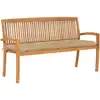 Image de vidaXL Banc de jardin empilable et coussin 159 cm Bois de teck massif