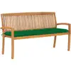 Image de vidaXL Banc de jardin empilable et coussin 159 cm Bois de teck massif