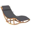 Image de vidaXL Chaise longue à bascule avec coussin Bois de teck solide