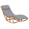 Image de vidaXL Chaise longue à bascule avec coussin Bois de teck solide