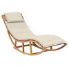 Image de vidaXL Chaise longue à bascule avec coussin Bois de teck solide