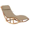 Image de vidaXL Chaise longue à bascule avec coussin Bois de teck solide