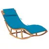 Image de vidaXL Chaise longue à bascule avec coussin Bois de teck solide