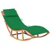 Image de vidaXL Chaise longue à bascule avec coussin Bois de teck solide