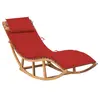 Image de vidaXL Chaise longue à bascule avec coussin Bois de teck solide