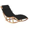 Image de vidaXL Chaise longue à bascule avec coussin Bois de teck solide