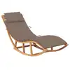 Image de vidaXL Chaise longue à bascule avec coussin Bois de teck solide