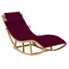 Image de vidaXL Chaise longue à bascule avec coussin Bois de teck solide