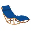 Image de vidaXL Chaise longue à bascule avec coussin Bois de teck solide