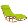 Image de vidaXL Chaise longue à bascule avec coussin Bois de teck solide