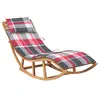 Image de vidaXL Chaise longue à bascule avec coussin Bois de teck solide