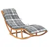 Image de vidaXL Chaise longue à bascule avec coussin Bois de teck solide